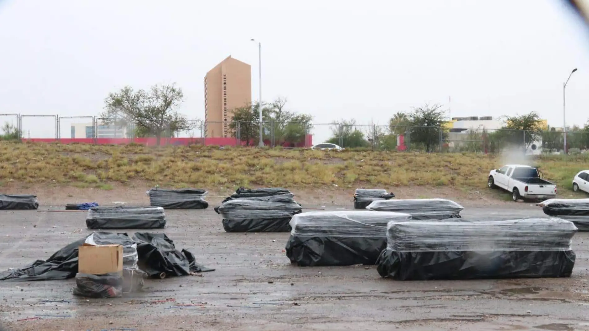 instalación de los fuegos artificiales